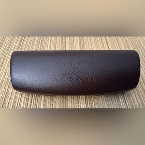 Joseph Abboud Brown Hard Clamshell Eyeglasses Case Spring Closure